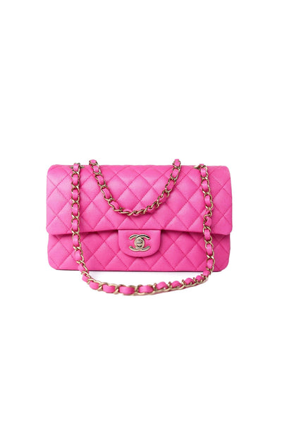 【ヴィンテージ】Rank:S☆Chanel Hot Pink Classic Mini FlapBag Chanel Mini Classic Flap Bag Pink - Lambskin | Baghunter