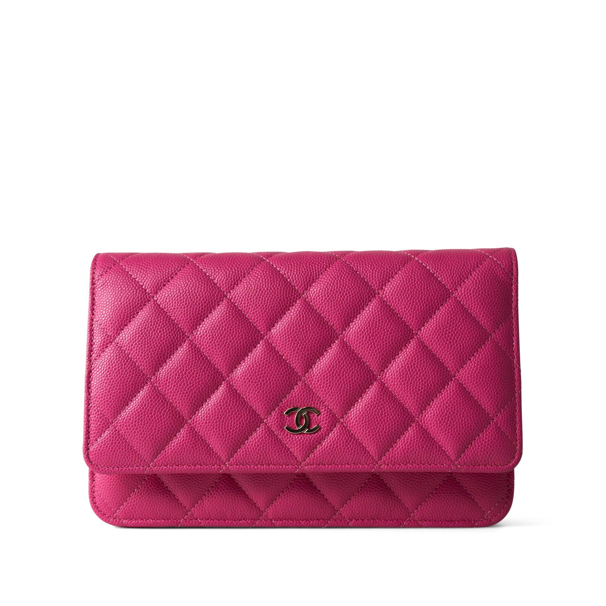 CHANEL Handbag 22P Pink Caviar Quilted Wallet on Chain Light Gold Hardware - Redeluxe