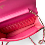 CHANEL Handbag 22P Pink Caviar Quilted Wallet on Chain Light Gold Hardware - Redeluxe