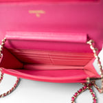 CHANEL Handbag 22P Pink Caviar Quilted Wallet on Chain Light Gold Hardware - Redeluxe