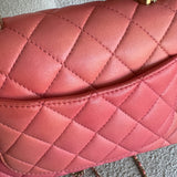 CHANEL Handbag 22P Pink/Orange Mini Lambskin Quilted with Top handle Rectangular LGHW - Redeluxe