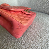 CHANEL Handbag 22P Pink/Orange Mini Lambskin Quilted with Top handle Rectangular LGHW - Redeluxe