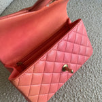 CHANEL Handbag 22P Pink/Orange Mini Lambskin Quilted with Top handle Rectangular LGHW - Redeluxe