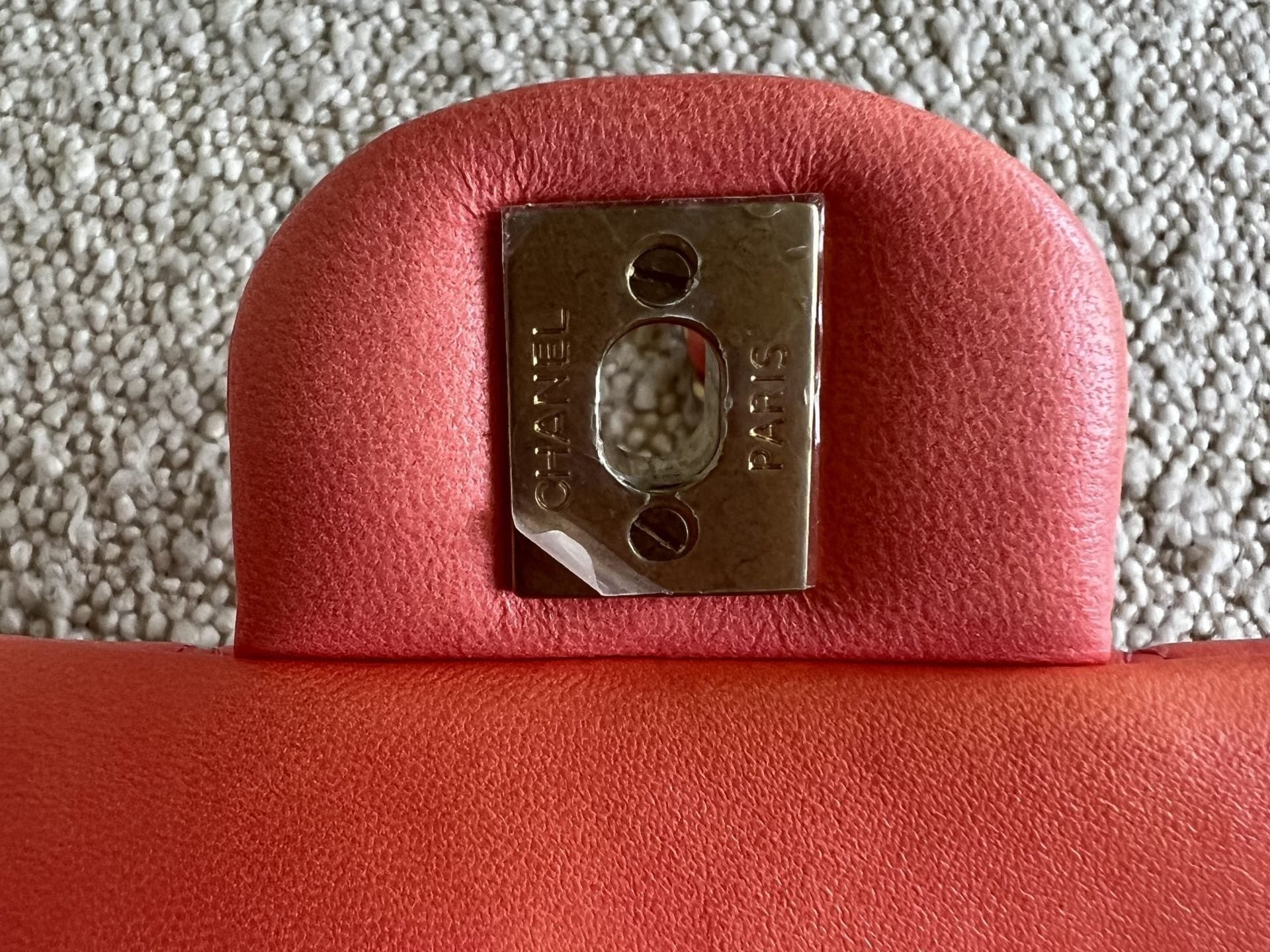 CHANEL Handbag 22P Pink/Orange Mini Lambskin Quilted with Top handle Rectangular LGHW - Redeluxe
