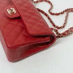 CHANEL Handbag 22P Red Caviar Quilted Classic Flap Small LGHW - Redeluxe