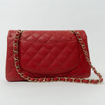 CHANEL Handbag 22P Red Caviar Quilted Classic Flap Small LGHW - Redeluxe