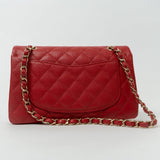 CHANEL Handbag 22P Red Caviar Quilted Classic Flap Small LGHW - Redeluxe