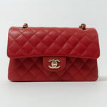 CHANEL Handbag 22P Red Caviar Quilted Classic Flap Small LGHW - Redeluxe