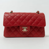 CHANEL Handbag 22P Red Caviar Quilted Classic Flap Small LGHW - Redeluxe