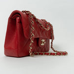 CHANEL Handbag 22P Red Caviar Quilted Classic Flap Small LGHW - Redeluxe