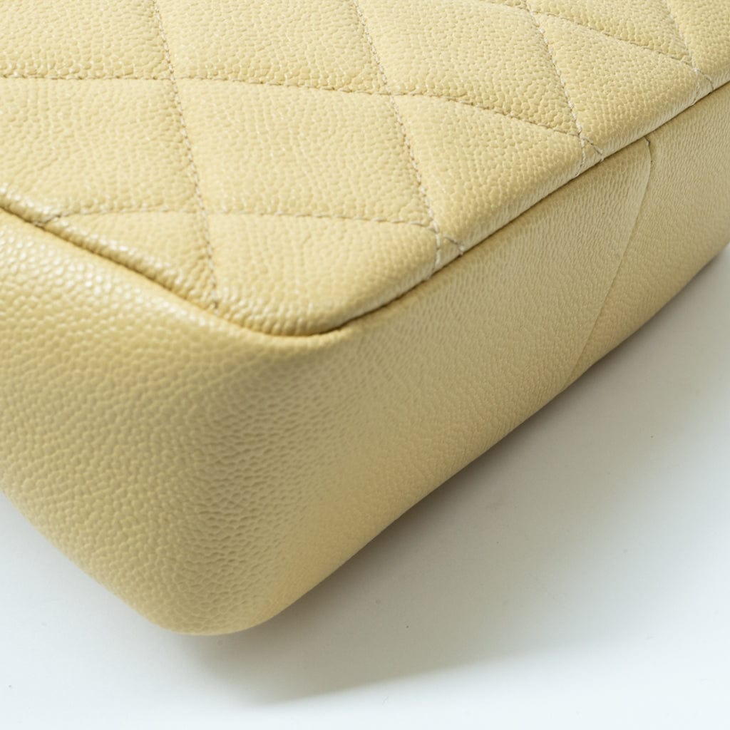 CHANEL Handbag 22P Shiny Yellow Caviar Quilted Small Chain Melody Flap - Redeluxe