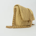 CHANEL Handbag 22P Shiny Yellow Caviar Quilted Small Chain Melody Flap - Redeluxe