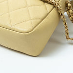 CHANEL Handbag 22P Shiny Yellow Caviar Quilted Small Chain Melody Flap - Redeluxe
