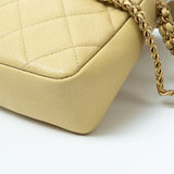 CHANEL Handbag 22P Shiny Yellow Caviar Quilted Small Chain Melody Flap - Redeluxe