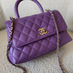 CHANEL Handbag 22P Violet Caviar Coco Handle Small LGHW - Redeluxe