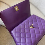 CHANEL Handbag 22P Violet Caviar Coco Handle Small LGHW - Redeluxe