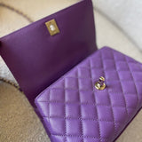 CHANEL Handbag 22P Violet Caviar Coco Handle Small LGHW - Redeluxe