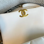 CHANEL Handbag 22P White Lambskin Quilted 19 Flap Small MHW - Redeluxe
