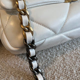 CHANEL Handbag 22P White Lambskin Quilted 19 Flap Small MHW - Redeluxe