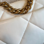 CHANEL Handbag 22P White Lambskin Quilted 19 Flap Small MHW - Redeluxe