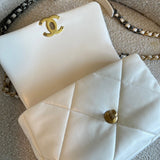 CHANEL Handbag 22P White Lambskin Quilted 19 Flap Small MHW - Redeluxe
