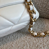 CHANEL Handbag 22P White Lambskin Quilted 19 Flap Small MHW - Redeluxe