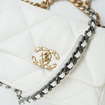 CHANEL Handbag 22P White Lambskin Quilted 19 Flap Small MHW - Redeluxe