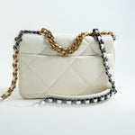 CHANEL Handbag 22P White Lambskin Quilted 19 Flap Small MHW - Redeluxe