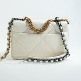 CHANEL Handbag 22P White Lambskin Quilted 19 Flap Small MHW - Redeluxe