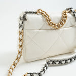 CHANEL Handbag 22P White Lambskin Quilted 19 Flap Small MHW - Redeluxe