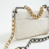 CHANEL Handbag 22P White Lambskin Quilted 19 Flap Small MHW - Redeluxe