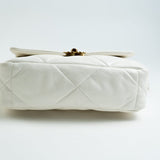 CHANEL Handbag 22P White Lambskin Quilted 19 Flap Small MHW - Redeluxe