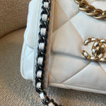 CHANEL Handbag 22P White Lambskin Quilted 19 Flap Small Mixed Hardware - Redeluxe