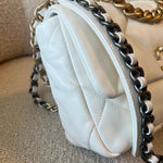 CHANEL Handbag 22P White Lambskin Quilted 19 Flap Small Mixed Hardware - Redeluxe