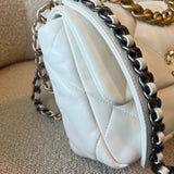 CHANEL Handbag 22P White Lambskin Quilted 19 Flap Small Mixed Hardware - Redeluxe