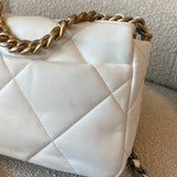 CHANEL Handbag 22P White Lambskin Quilted 19 Flap Small Mixed Hardware - Redeluxe