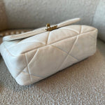 CHANEL Handbag 22P White Lambskin Quilted 19 Flap Small Mixed Hardware - Redeluxe