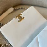 CHANEL Handbag 22P White Lambskin Quilted 19 Flap Small Mixed Hardware - Redeluxe