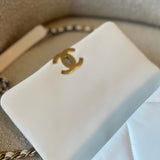 CHANEL Handbag 22P White Lambskin Quilted 19 Flap Small Mixed Hardware - Redeluxe