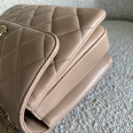 CHANEL Handbag 22S Beige Lambskin Quilted Trendy CC LGHW - Redeluxe