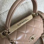 CHANEL Handbag 22S Beige Lambskin Quilted Trendy CC Light Gold Hardware - Redeluxe