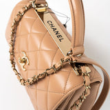 CHANEL Handbag 22S Beige / Light Caramel Lambskin Quilted Trendy CC Small Light Gold Hardware - Redeluxe