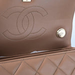 CHANEL Handbag 22S Beige / Light Caramel Lambskin Quilted Trendy CC Small Light Gold Hardware - Redeluxe
