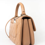 CHANEL Handbag 22S Beige / Light Caramel Lambskin Quilted Trendy CC Small Light Gold Hardware - Redeluxe