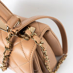 CHANEL Handbag 22S Beige / Light Caramel Lambskin Quilted Trendy CC Small Light Gold Hardware - Redeluxe