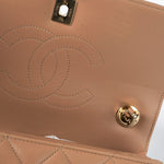 CHANEL Handbag 22S Beige / Light Caramel Lambskin Quilted Trendy CC Small Light Gold Hardware - Redeluxe