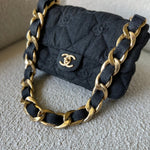 CHANEL Handbag 22S Black Denim CC Quilted Funky Town Flap - Redeluxe