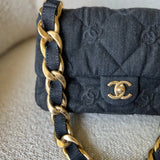 CHANEL Handbag 22S Black Denim CC Quilted Funky Town Flap - Redeluxe