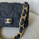 CHANEL Handbag 22S Black Denim CC Quilted Funky Town Flap - Redeluxe