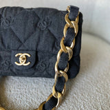 CHANEL Handbag 22S Black Denim CC Quilted Funky Town Flap - Redeluxe